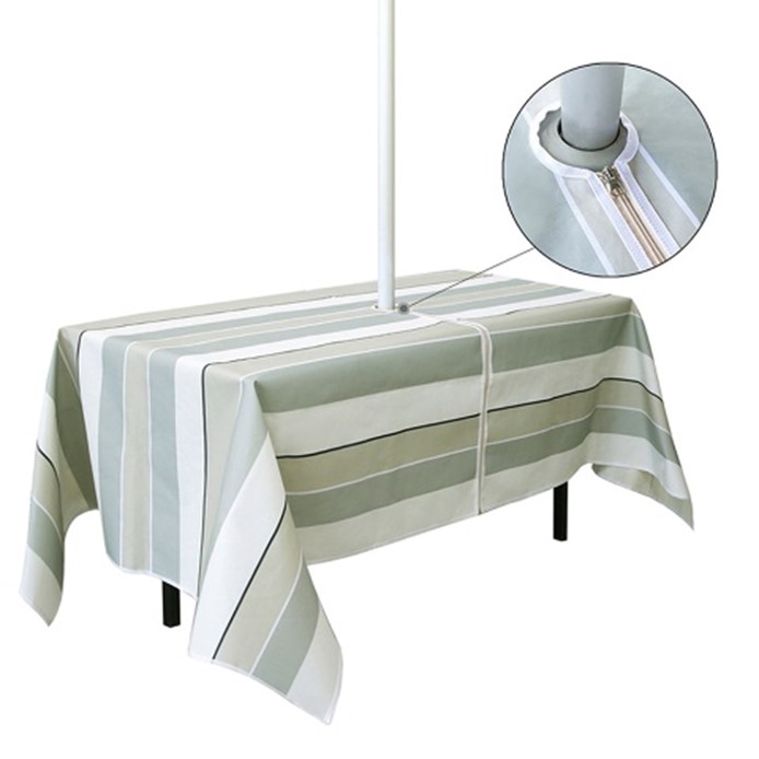 Tablecloth with Zipper Umbrella Hole - Grey